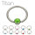 Piercing Klemmring - Titan - Silber - Flacher Kristall