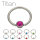 Piercing Klemmring - Titan - Silber - Flacher Kristall