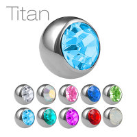 Piercing Kugel - Titan - Silber - Kristall