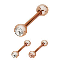 Piercing Stab - Stahl - Rosegold - 1 Kristall