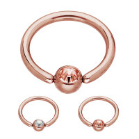 Piercing Klemmring - Stahl - Rosegold - Kristall