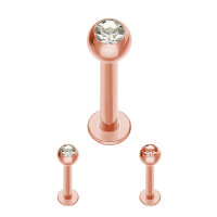 Piercing Labret - Stahl - Rosegold - Kristall