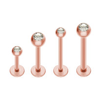 Piercing Labret - Stahl - Rosegold - Kristall