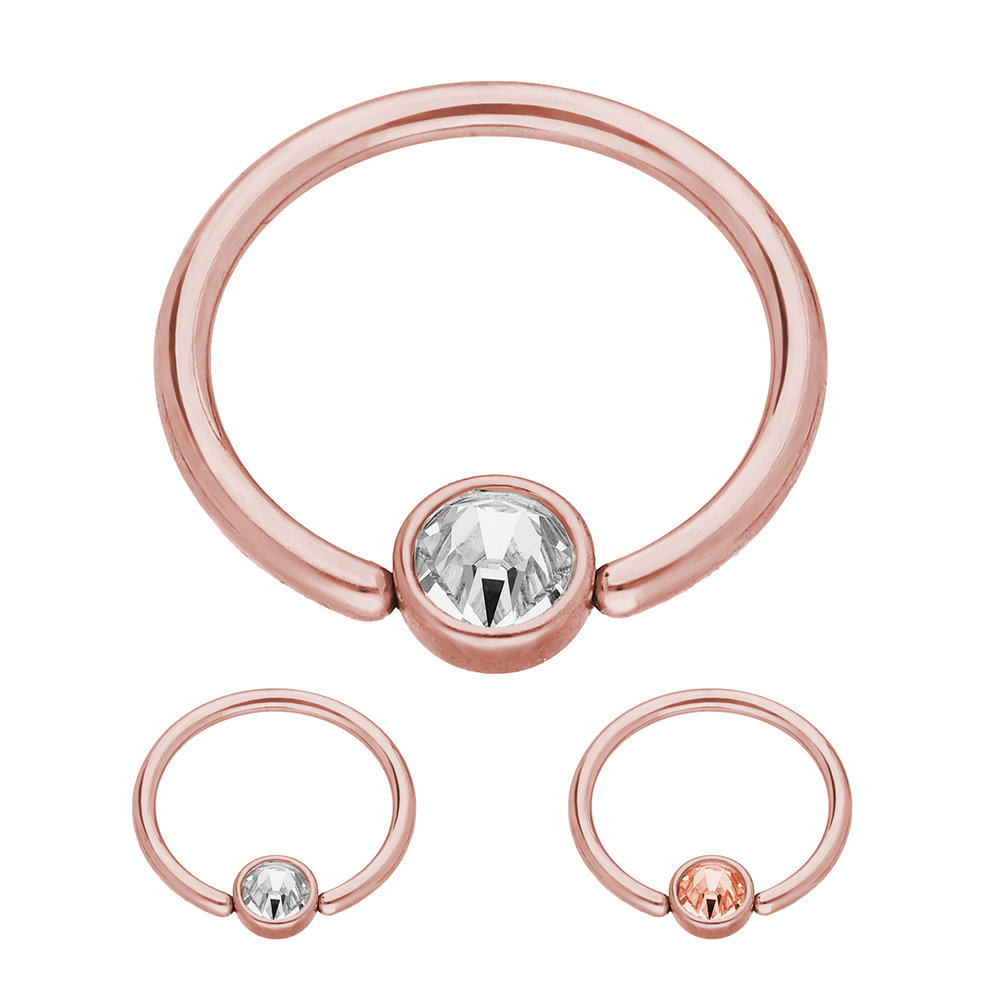 Piercing Ring BCR Rosegold Edelstahl - Klemmring Für Septum, Nase, Ohr