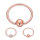 Piercing Klemmring - Stahl - Rosegold - Flacher Kristall