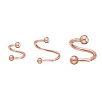 Piercing Spirale - Stahl - Rosegold - Kristalle