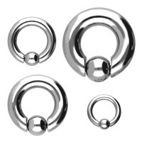 Piercing Klemmring - Stahl - Silber - Spring Ball Clip In