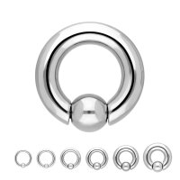 Silberner Piercing Klemmring mit Spring Ball Clip In