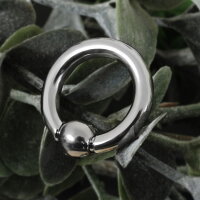 Silberner Piercing Klemmring mit Spring Ball Clip In