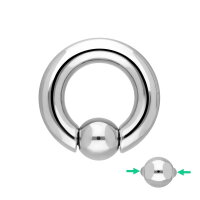 Silberner Piercing Klemmring mit Spring Ball Clip In