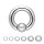 Silberner Piercing Klemmring mit Spring Ball Clip In