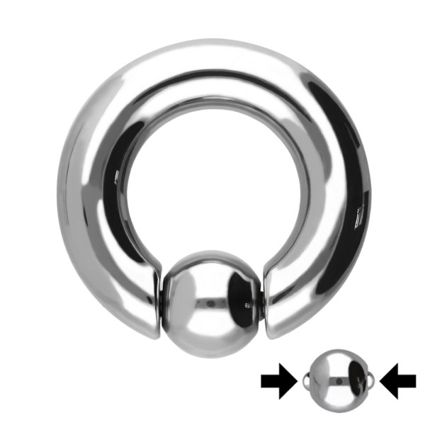 Piercing Klemmring - Stahl - Silber - Spring Ball Clip In [07.] - 5.0 x 16 mm (Kugel: 8mm)
