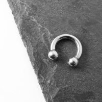 Silbernes Piercing Hufeisen mit Innengewinde