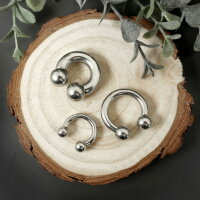 Silbernes Piercing Hufeisen mit Innengewinde