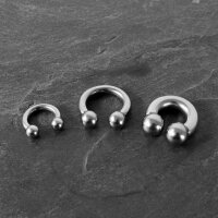 Silbernes Piercing Hufeisen mit Innengewinde