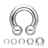 Silbernes Piercing Hufeisen mit Innengewinde