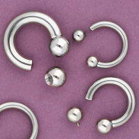 Silbernes Piercing Hufeisen mit Innengewinde