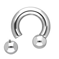 Silbernes Piercing Hufeisen mit Innengewinde