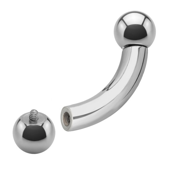 Piercing Banane - Stahl - Silber - Innengewinde