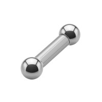 Piercing Stab - Stahl - Silber - Innengewinde [10.] - 8.0 x 16 mm (Kugeln: 12mm)