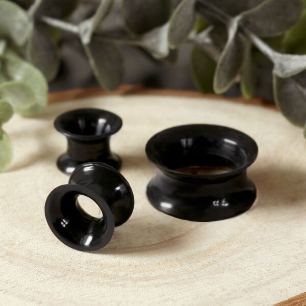 316L Surgical Steel Single Flared Flesh Tunnel With O-ring - Voodoo - Foto 7