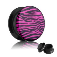 Picture Plug - Gewinde - Zebra - Pink