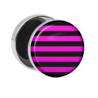 Motiv Fake Plug - Streifen - Pink-Schwarz