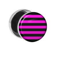 Motiv Fake Plug - Streifen - Pink-Schwarz