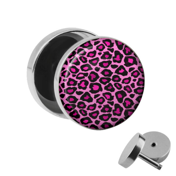 Motiv Fake Plug - Leopard - Pink