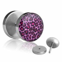 Motiv Fake Plug - Leopard - Pink