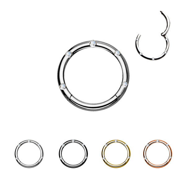 Segmentring Piercing - Klicker - Segmentklicker - Kristalle - 4 Farben