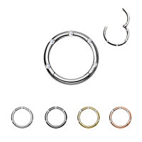 Segement Ring Piercing - Clicker - Crystals - 4 Colors