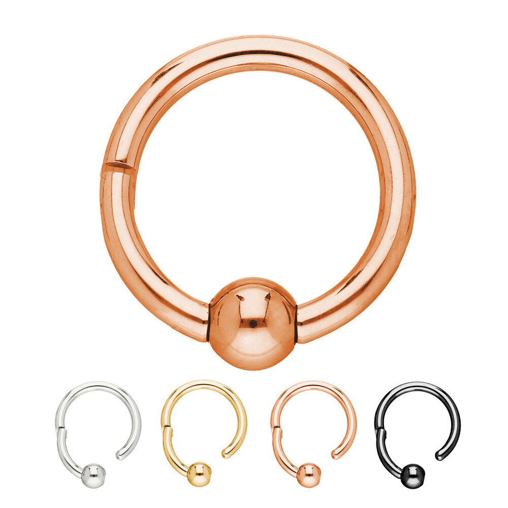 PIERCINGLINE Segmentring-clicker van titanium, piercing voor neus, septum, oor, helix of tragus, Titanium
