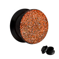 Ohr Plug - Glitter - Orange-Rot