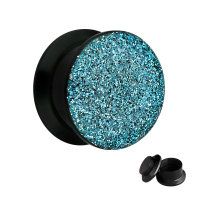 Ohr Plug - Glitter - Blau