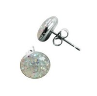 Sterling Silber Ohrstecker - Glitzer - Crystal