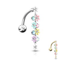 Piercing Banane - Spange - Blumen - Bunt