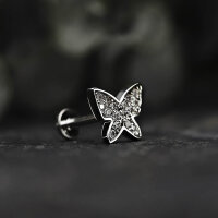 Piercing Labret - Schmetterling - Kristalle