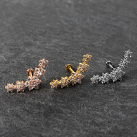 Piercing Labret - Blumen - Kristalle