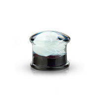 Blauer Glas Ohr Plug mit weißer Qualle