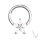 Segmentring-Clicker Piercing mit Opalith Blume