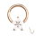 Segmentring-Clicker Piercing mit Opalith Blume
