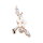 Piercing Stab mit weißer Blume und Kristallen