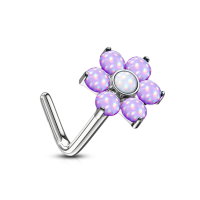 Nasenpiercing mit Glitzer Blume