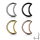 Halbmond Segmentring-Clicker Piercing in 4 Farben