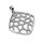 Silberner Netz Ketten-Anhänger mit Viereck und Kristallen
