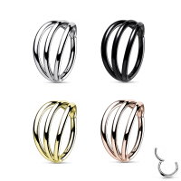 Titan Segmentring-Clicker Piercing mit 3 Ringen