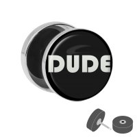 Silberner Fake Plug "Dude"