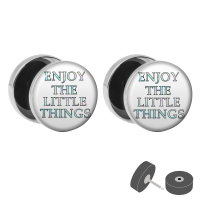 Silberner Fake Plug "Enjoy the little things"