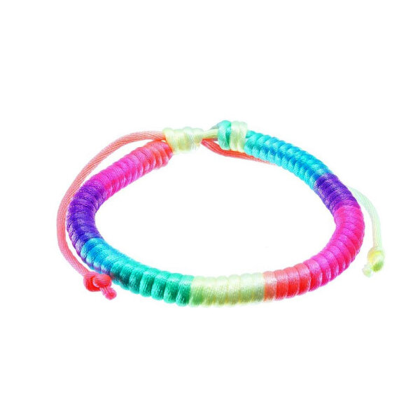 Armband aus Stoff in Regenbogenfarben